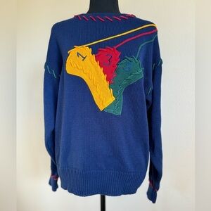 Vintage 1990 Quantum Women's Sportswear Golf Sweater pullover long sleeve Size M